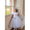 White First Holy Communion Dress With Bow Detail
