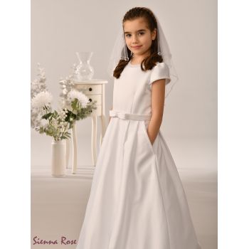 Sweetie Pie White First Holy Communion Dress with Bow Detail