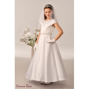 Sweetie Pie White First Holy Communion Dress with Bow Detail