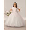 Sweetie Pie White First Holy Communion Dress with Glitter Skirt and Pearls Details