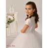 Sweetie Pie White First Holy Communion Dress with Glitter Skirt and Pearls Details