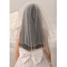 White Long First Holy Communion Veil with Pearls