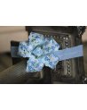 Blue Retro Twist Satin Ribbon Bow Headband