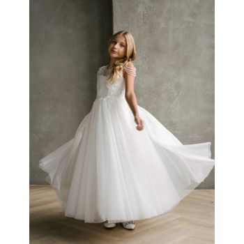 HANDMADE IVORY FIRST HOLY COMMUNION DRESS BY TETER WARM