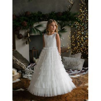 HANDMADE IVORY FIRST HOLY COMMUNION DRESS BY TETER WARM