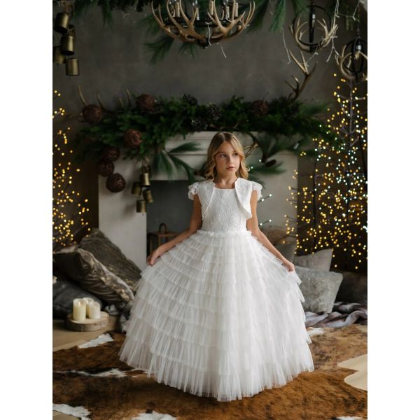 HANDMADE IVORY FIRST HOLY COMMUNION DRESS BY TETER WARM