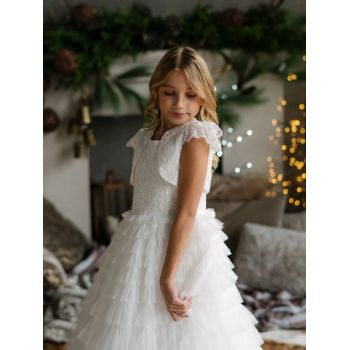HANDMADE IVORY FIRST HOLY COMMUNION DRESS BY TETER WARM