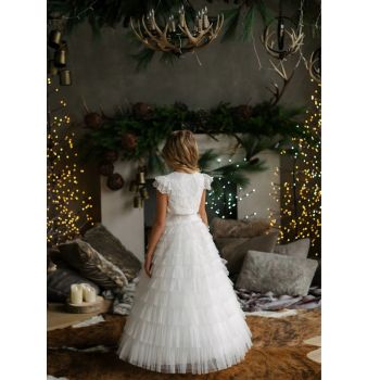 HANDMADE IVORY FIRST HOLY COMMUNION DRESS BY TETER WARM