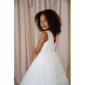 HANDMADE IVORY FIRST HOLY COMMUNION DRESS BY TETER WARM