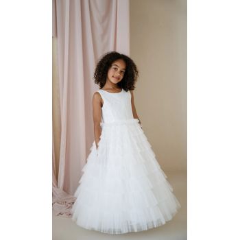 HANDMADE IVORY FIRST HOLY COMMUNION DRESS BY TETER WARM