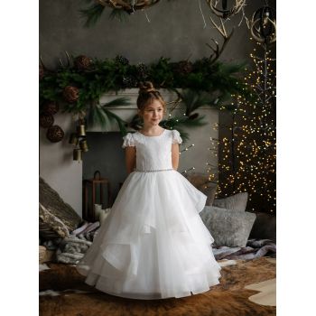 HANDMADE IVORY FIRST HOLY COMMUNION DRESS BY TETER WARM