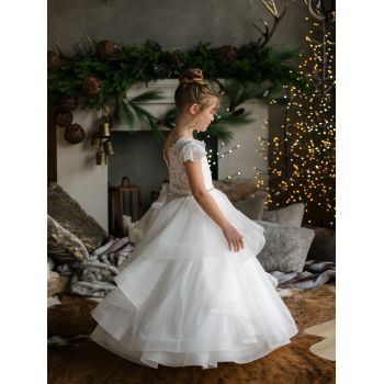 HANDMADE IVORY FIRST HOLY COMMUNION DRESS BY TETER WARM