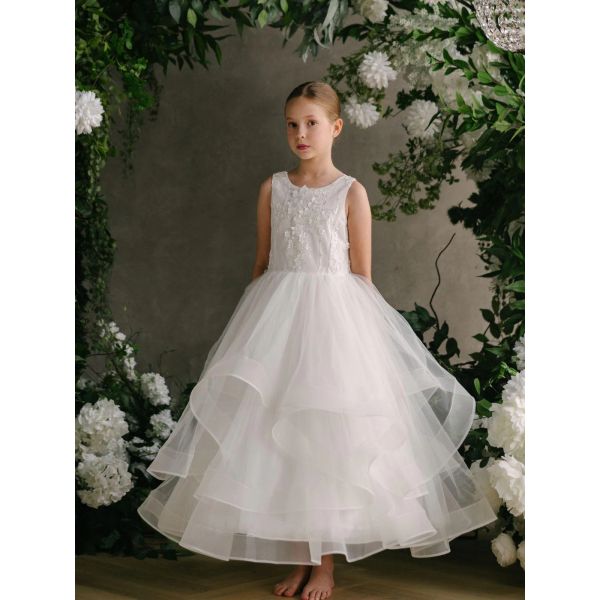 HANDMADE IVORY FIRST HOLY COMMUNION DRESS BY TETER WARM