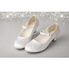 White Sparkly First Holy Communion Shoes with Butterflies