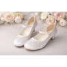 White Sparkly First Holy Communion Shoes with Butterflies