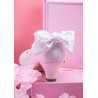 White Sparkly First Holy Communion Shoes with Butterflies