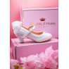 White Sparkly First Holy Communion Shoes with Butterflies