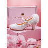 White Sparkly First Holy Communion Shoes with Butterflies
