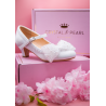 White Sparkly First Holy Communion Shoes with Butterflies