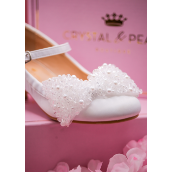 White Sparkly First Holy Communion Shoes with Butterflies