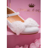 White Sparkly First Holy Communion Shoes with Butterflies