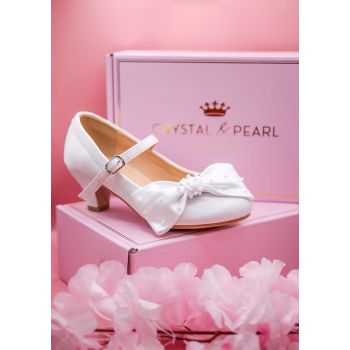 White Sparkly First Holy Communion Shoes with Butterflies