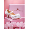 White Sparkly First Holy Communion Shoes with Butterflies