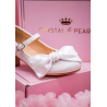 White Sparkly First Holy Communion Shoes with Butterflies