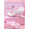 White Sparkly First Holy Communion Shoes with Butterflies