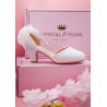 White Sparkly First Holy Communion Shoes with Butterflies