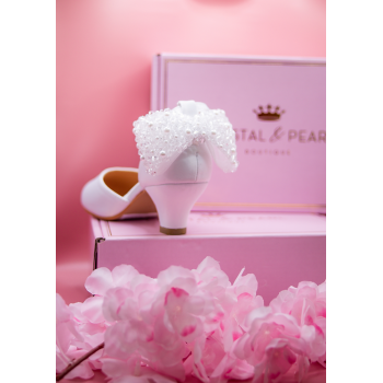 White Sparkly First Holy Communion Shoes with Butterflies