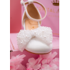 White Sparkly First Holy Communion Shoes with Butterflies