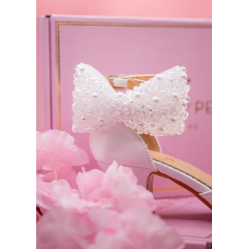 White Sparkly First Holy Communion Shoes with Butterflies