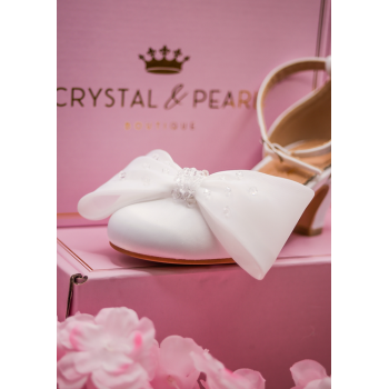 White Sparkly First Holy Communion Shoes with Butterflies