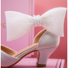 White Sparkly First Holy Communion Shoes with Butterflies