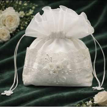 Ivory Richly Decorative First Holy Communion Bag