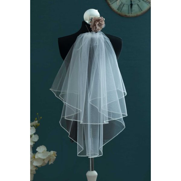 Communion Veil with Diamond Edging by Little People Style 797