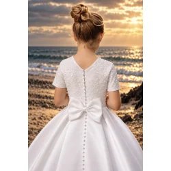 PAULA'S COMMUNION WHITE TEA-LENGTH FIRST HOLY COMMUNION DRESS
