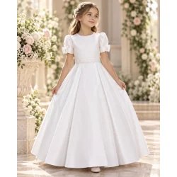PAULA'S COMMUNION WHITE TEA-LENGTH FIRST HOLY COMMUNION DRESS