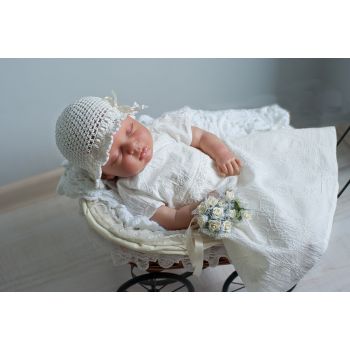 Cotton Christening Dress in Ivory Water Nymph