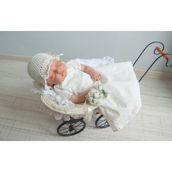 Cotton Christening Dress in Ivory Water Nymph