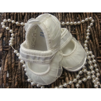 Christening Shoes M/baby Slippers Ivory