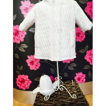 Baby Boys White Quilted Jacket and Hat Set 