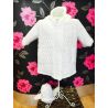 Baby Boys White Quilted Jacket and Hat Set 