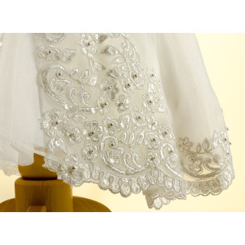 Sarah Louise Bead and Flower Christening Gown and Bonnet Style 165S