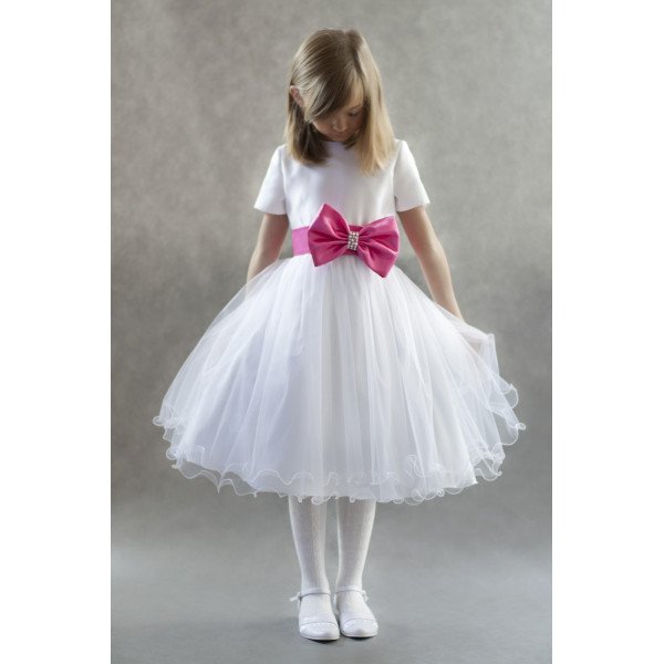 Princess Tea-Length Flower Girl/Special Occasion Dress With Sash Beading Bow Style 1 Princess Tea-Length Flower Girl/Special Occasion Dress With Sash Beading Bow Style 1