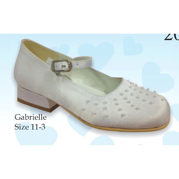 Mireio Couture snow white satin communion/flower girl shoes Style Gabrielle