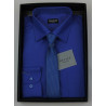 Boys Formal Navy Blue Suit Shirt with Tie