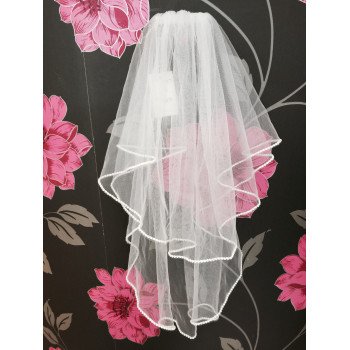 Communion Veil with Diamond Edging by Little People Style 797