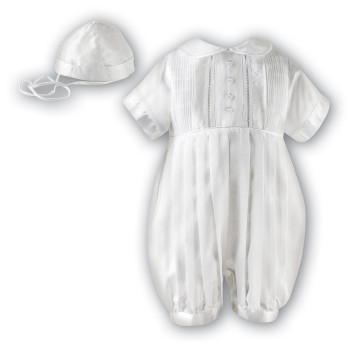 Sarah Louise Ivory Short Sleeved Christening Romper Style 232SZ